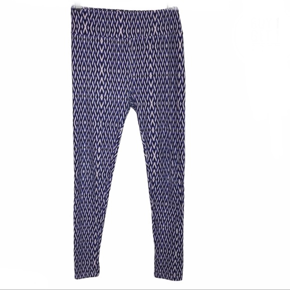 LULAROE Ladies Leggings Blue,White Full Length OS - Picture 1 of 8